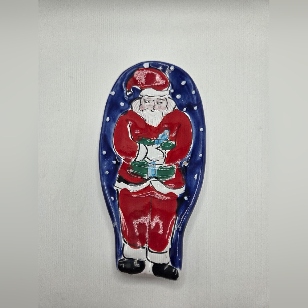 Vintage Santa Cla7s Ceramic Spoon Rest Made In Italy